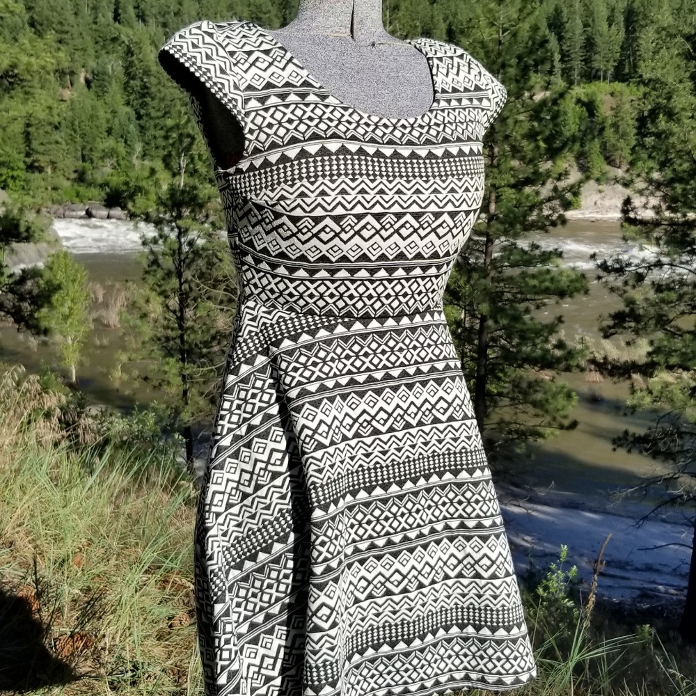 SOLD! NWOT Aztec Boho Skater Dress - Picture 2 of 4